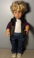 Battat Our Generation 18  Boy Doll Blonde Curly Hair Green Eyes