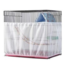 White Large Bird Cage Net Adjustable Soft Airy Mesh Seed Catcher