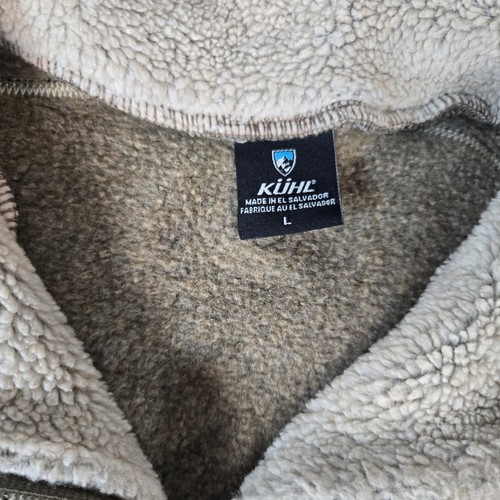 Suéter Pullover Kuhl Cuarto Cremallera Gris Polar Forrado Cuello Para Hombre Grande - Imagen 9 de 9