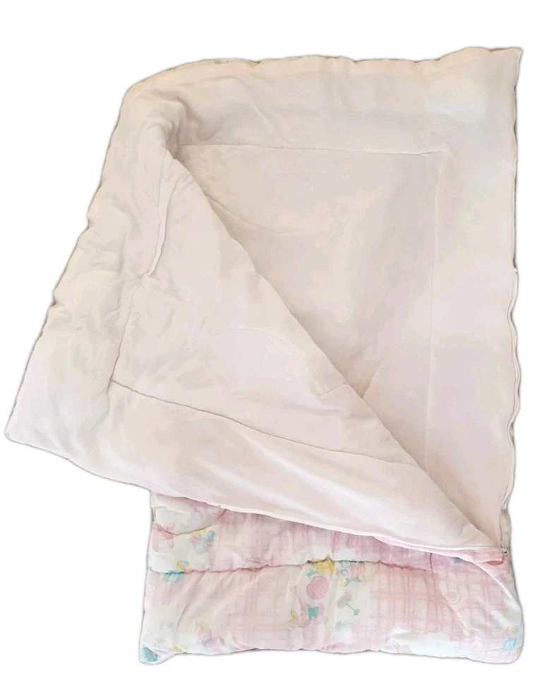 Edredón acolchado con cremallera para bebé rosa claro y pastel bebé animales de colección Foto 2 de 4