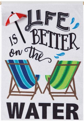 Life Is Better At The Beach Evergreen Flag 