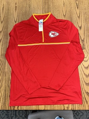 KANSAS CITY CHIEFS NFL TEAM APPAREL MEN'S 1/4 ZIP LONG SLEEVE PULLOVER XL