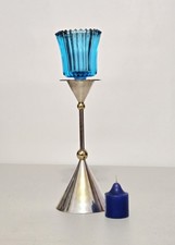 1980s Silver Tone Metal & Brass Ball Acents C...