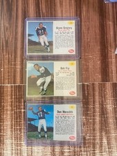 1962 Post Football Lot of 3 Meredith, Fry, Gregory Dallas Cowboys