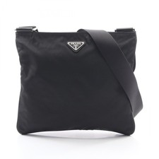 PRADA Triangle logo Crossbody Shoulder Bag VA0053 Nylon Saffiano leather Black
