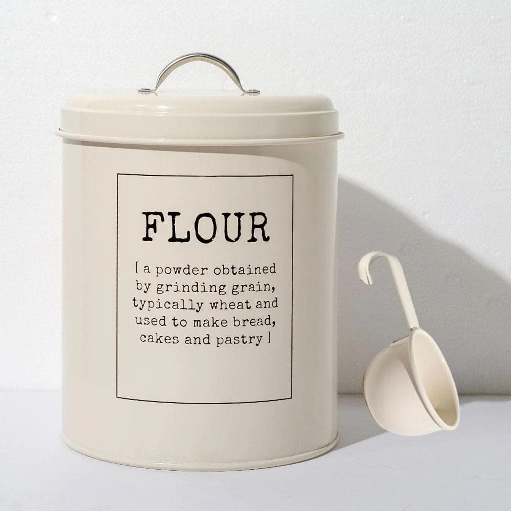 Metal Vintage Airtight Food Flour Storage Tin Jar 5 litres Container Decor