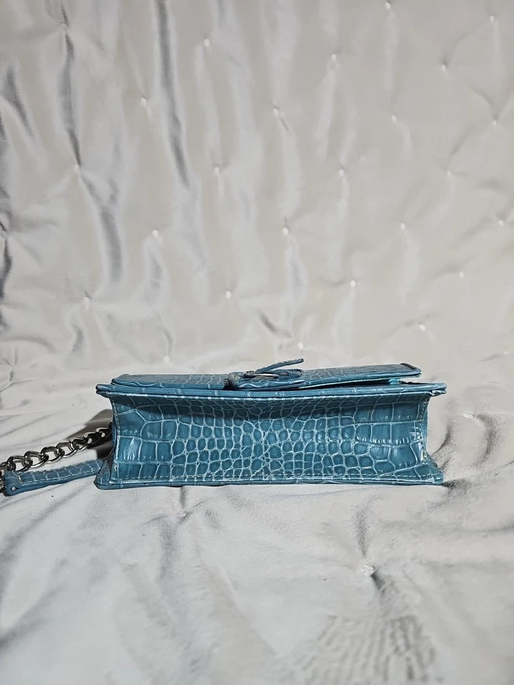 Bolso de Mano Liz Claiborne Turquesa Cuero Genuino Vintage Años 90 9”x5”x3’5#332 Foto 4 de 4