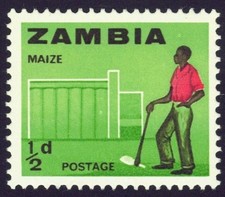 Zambia sc#4 Farmer and Silo, Mint-Hinge