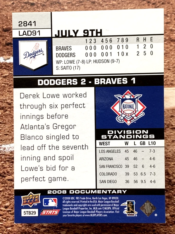 2008 Upper Deck Documentary Russell Martin #2841 - Image 2 of 2