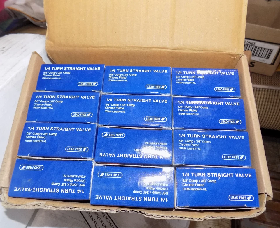 1 2, 1/2" Nom Compression 5/8" OD x 3/8" OD Compression Straight Stop Valve NL - Image 3 of 3