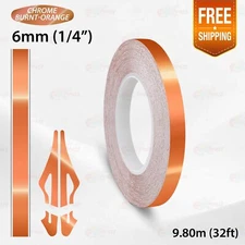 CHROME BURNT-ORANGE 1/4" 6mm PIN STRIPE Car Model Streamline TAPE Vinyl Sticker