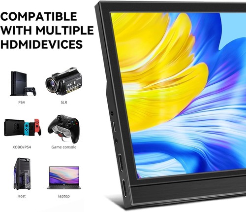 Portable Monitor 11,6 /13.3/15.9 Zoll HDMI Monitor Tragbarer TN LED Externer - Bild 3 von 7
