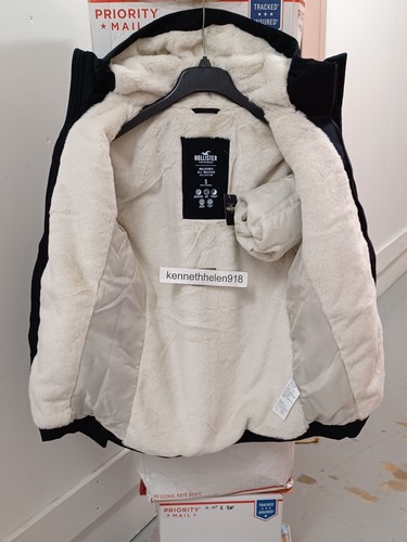 HOLLISTER KUNSTFELL GEFÜTTERTE ALLWETTERJACKE SCHWARZ HERREN GRÖSSE SMALL - Bild 4 von 12