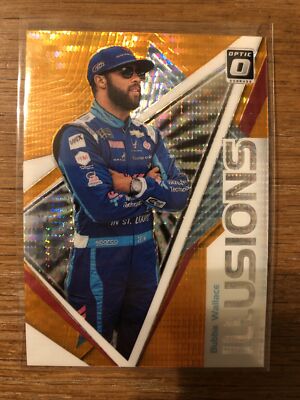 2020 Panini Donruss NASCAR Optic Illusions Illusion Orange Pulsar Bubba Wallace