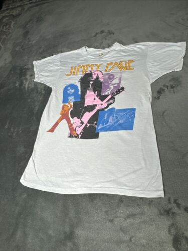 1985 Jimmy Page Led Zeppelin Screen Stars T Shirt Vintage Size L - Picture 9 of 20