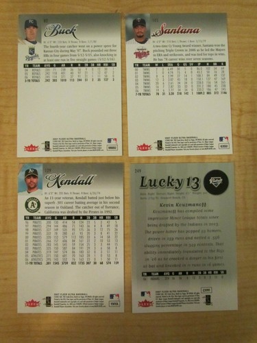 2007 Fleer Ultra Baseball Starter Set of 4 Buck / Santana / Kendall / Kouzmanoff - Picture 2 of 2