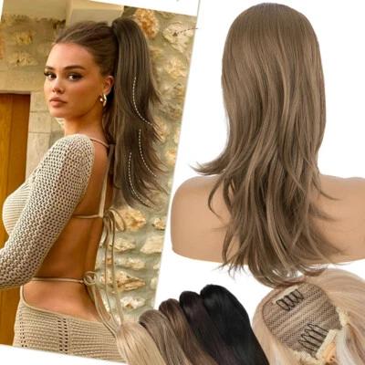 S-NOILITE Kordelzug Haarteil Layer Pferdeschwanz Haarverlängerung Clip In Ponytail Wie Ech