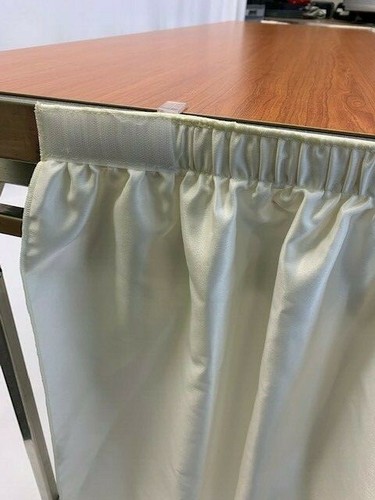 Cream Shirred Table Skirting with Grommet Heading 2.66 m x 71 cm (L) - Picture 6 of 6
