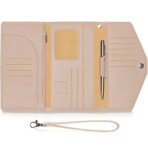 Slim Travel Wallet Passport Holder for Women Men RFID Blocking Document Organizer