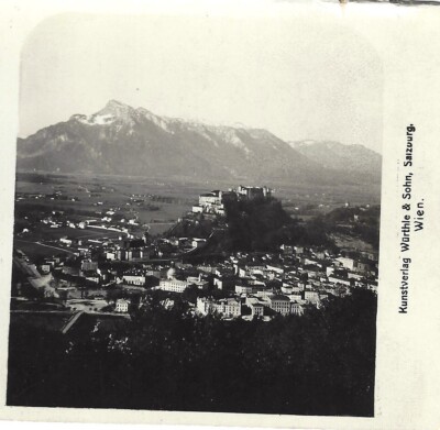 Schneeberg Mountain and Salzburg?, Austria, c1900 Real Photo Stereoview