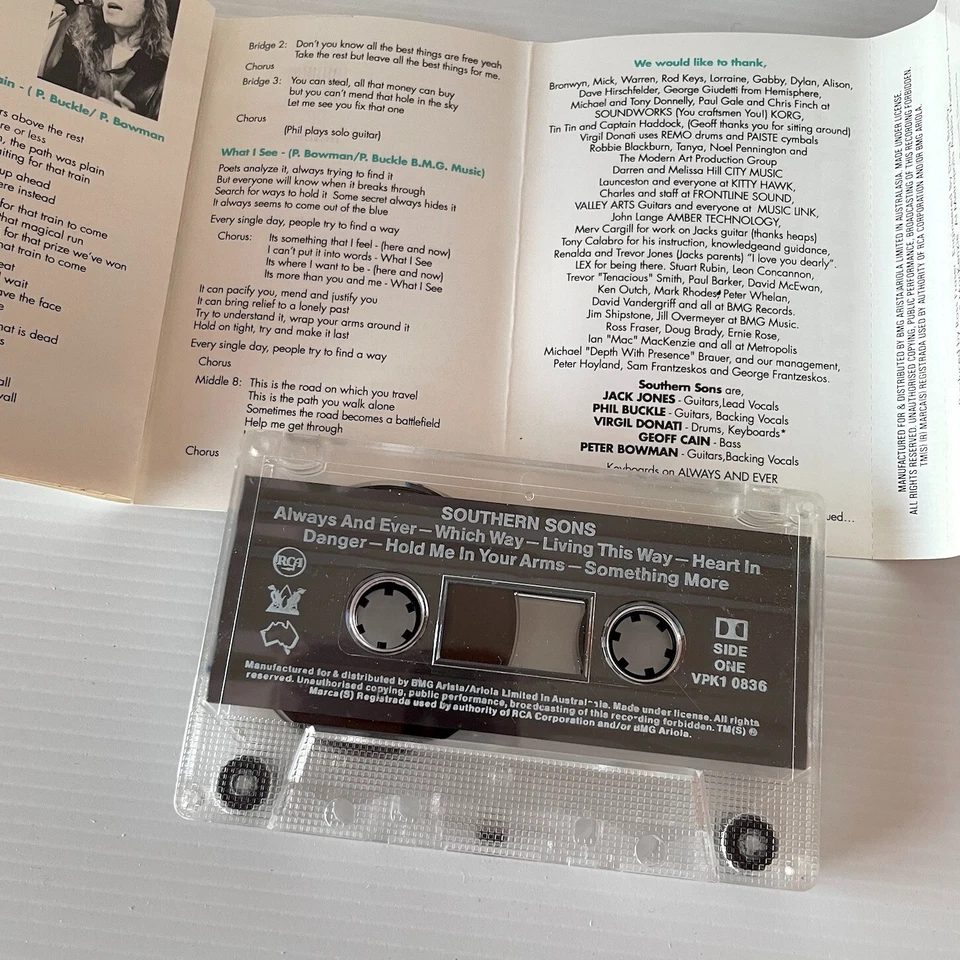 Cassette Southern Sons Southern Sons Tape 1990 Australian Rock 1980s 1990s - Image 4 of 4