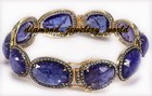 Gorgeous 7.31ct Rose Cut Diamond Gemstone Silver Vintage Bangle Bracelet Jewelry
