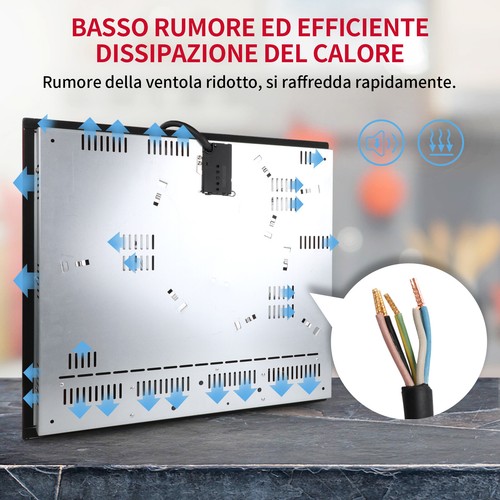 IsEasy Piano Cottura 3 fuochi Elettrico Vetroceramica Vetro Nero 60 cm incasso - Foto 9 di 10