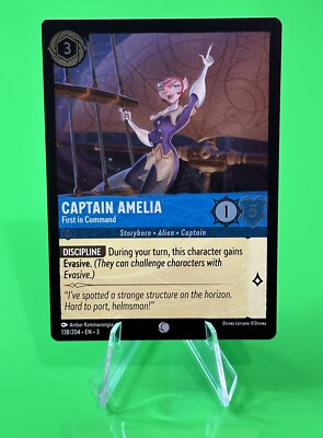 Disney Lorcana: Into The Inklands CAPTAIN AMELIA First in Command Foil 138/204!!