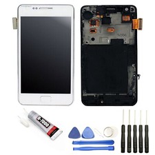 VITRE TACTILE + ECRAN LCD SUR CHASSIS POUR SAMSUNG GALAXY S2 I9100 BLANC+ OUTILS