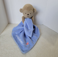 Carters Child of Mine Blue Monkey Captain Adorable Lovey Security Blanket Rattle