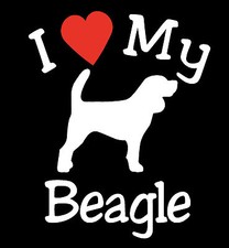 Pair of I Love My Dog BEAGLE Pet Car Decals Stickers Ready to Apply USA Made