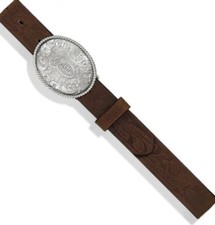 Justin's Children's Aged Bark Champion Tool Belt 811BR Western EUC Brown Leather