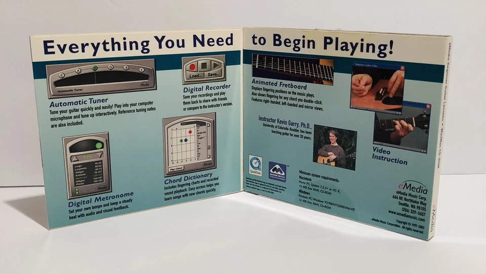 Beginner Guitar Lessons PC Mac CD ROM Acoustic Electric 30+ Lessons - Image 3 of 4