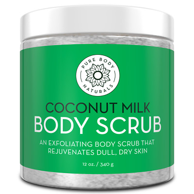 Pure Body Naturals Coconut Milk Body Scrub, 12 ounces