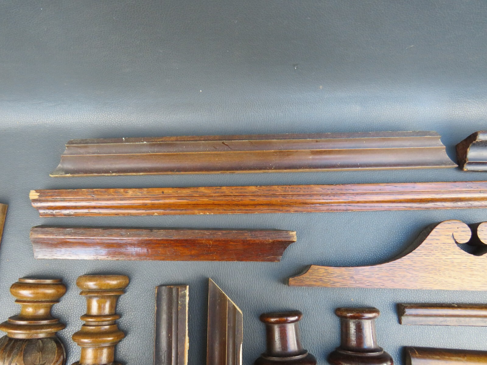 Job lot of vintage wooden clock case parts mouldings etc. spares or