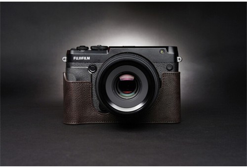 Fujifilm GFX50R Half Case Genuine Leather Insert Handmade Camera Cover Retro New - Picture 9 of 15
