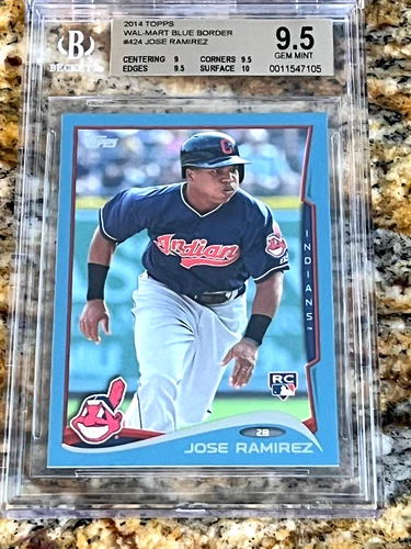 2014 Topps Walmart Blue Jose Ramirez #424 Rookie RC BGS 9.5 Gem Mint Guardians