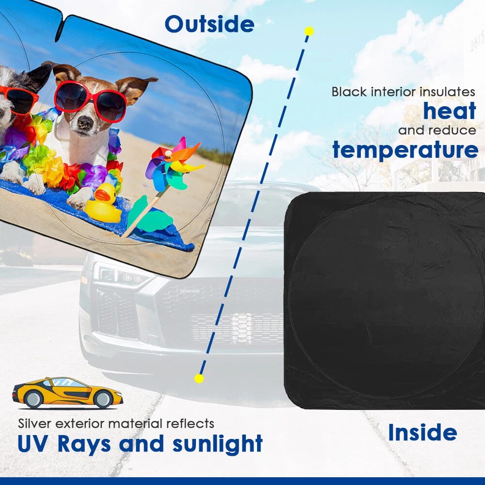 Car Sun Shade Windshield Front Window Cartoon Visor SUV Foldable UV Shield Cover