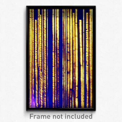 Pixel Art Poster - Golden Pallisade (8 Bit Psychedelic Trippy Video Game Print)