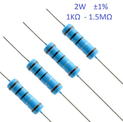 20 Stck. 2 W Metallfilmwiderstand TOL ±1 % 1K Ohm - 1,5 M Ohm 59 Werte wählbar