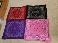 HAV-A-HANK Bandana Handkerchief Paisley 100 Cotton Lot of 4 Western Wear