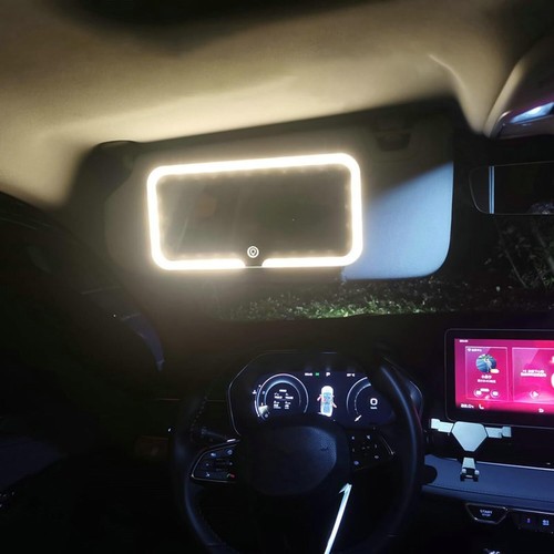Car Visor LED Vanity Mirror, Rechargeable LED Makeup Mirror with 3 Light Modes - Picture 3 of 7