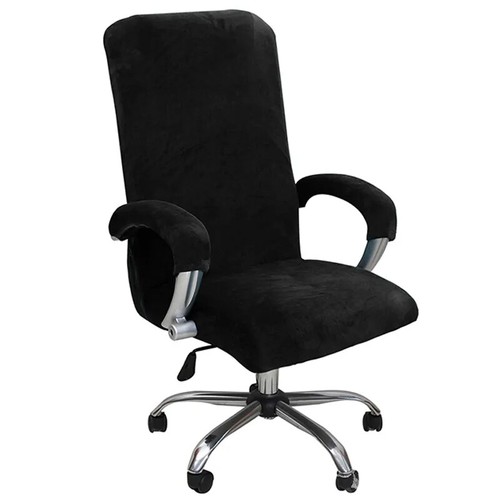 Velvet Elastic Chair Cover Cafe Armchair Case Office Computer Swivel Seat Cover