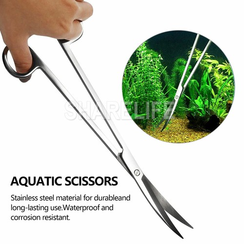 3X Aquarium Tool Kit Aquatic Plant Tweezers Scissors Spatula Tank Aquascaping - Picture 3 of 7
