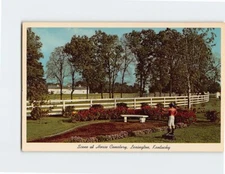 Postcard Scene at Horse Cemetery Lexington Kentucky USA