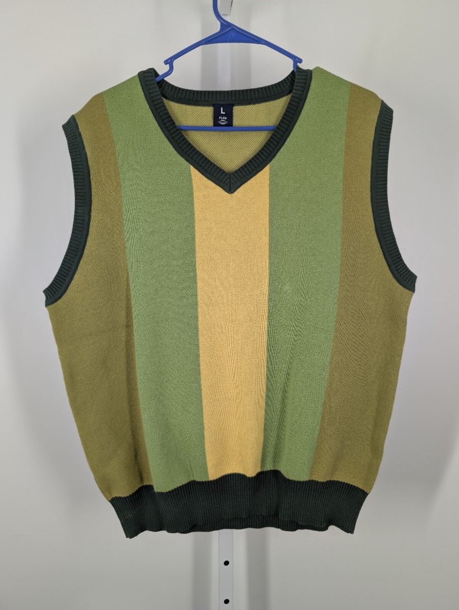 FLAN LABS NYC SS 2024 Avocado Colourblock Vest Large Knit Atomic Green