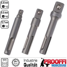 3 tlg. SDS-Plus Werkzeug Stecknuss Halter Adapter Auf 1/4 3/8 1/2" Nuss YT-04686