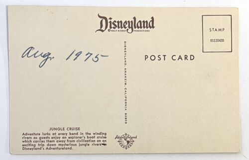 Walt Disney Disneyland Postcard Jungle Cruise Boat Adventureland 1970 - Picture 3 of 3