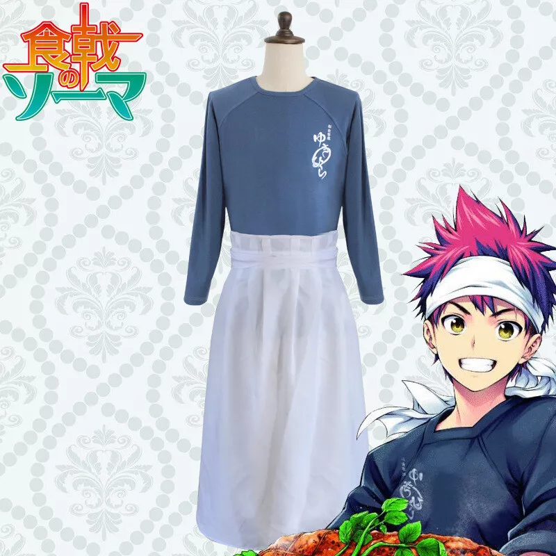 Food Wars Shokugeki no Soma Yukihira Sōma Cosplay Costume Shirts Kerchief  Apron