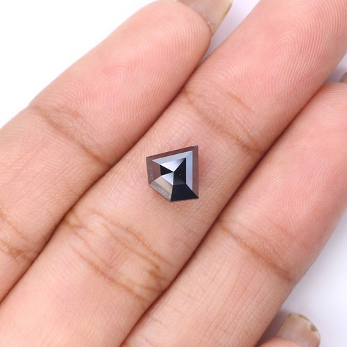 1.40 CT Natural Loose Shield Shape Diamond 7.40 MM Black Color Diamond LQ9698 - Picture 3 of 8